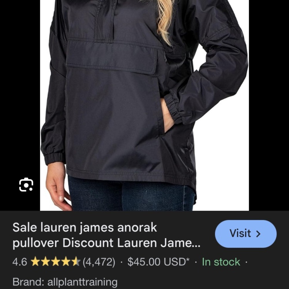 Lauren James Women's Black Anorak Pullover